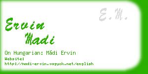 ervin madi business card