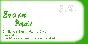 ervin madi business card